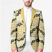 Yellow Palaka Hawaii Blazer Kukui Nut Pikake Lei Hawaiian Tapa Pattern - Polynesian Pride