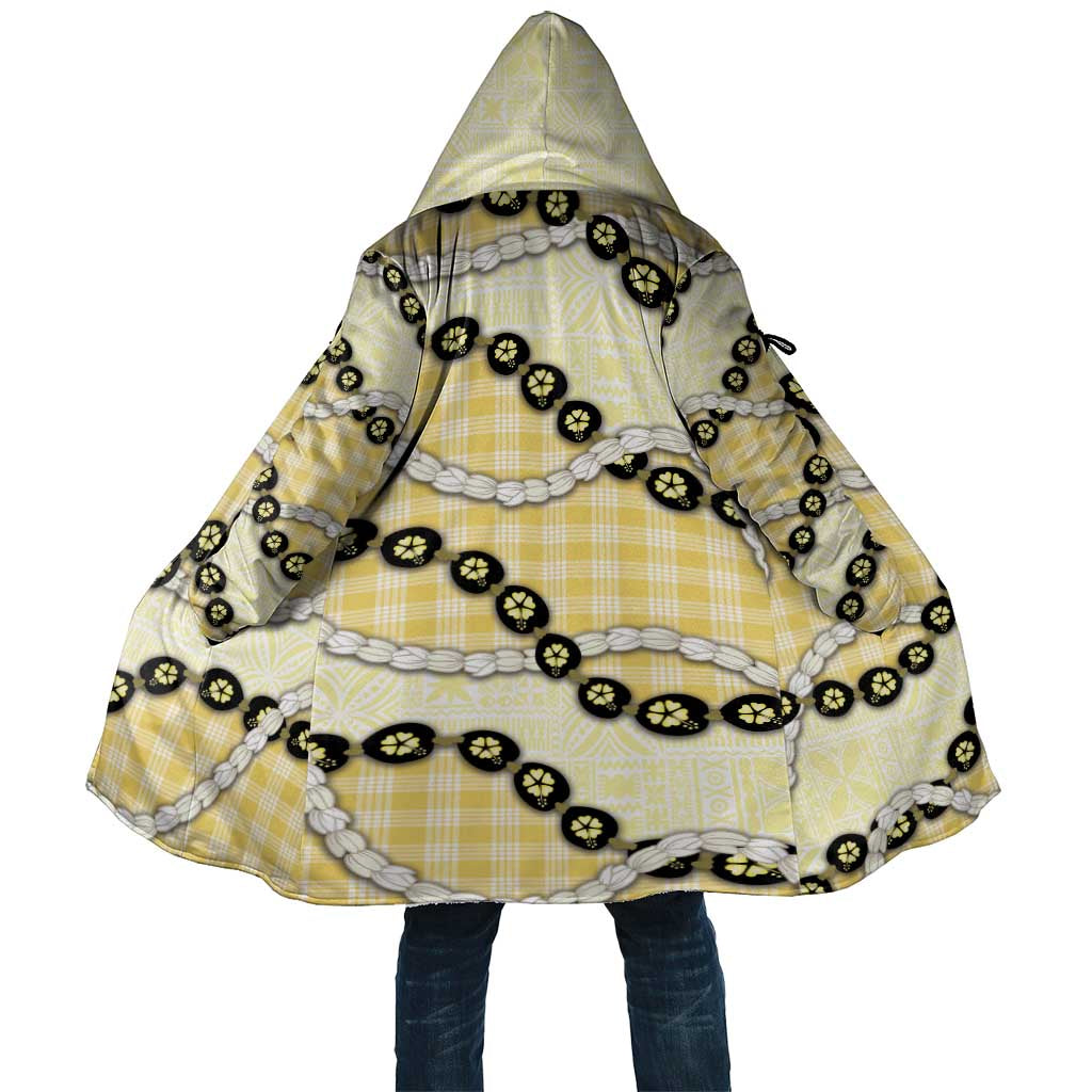 Yellow Palaka Hawaii Cloak Kukui Nut Pikake Lei Hawaiian Tapa Pattern - Polynesian Pride