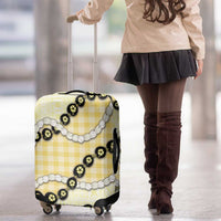 Yellow Palaka Hawaii Luggage Cover Kukui Nut Pikake Lei Hawaiian Tapa Pattern - Polynesian Pride