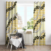 Yellow Palaka Hawaii Window Curtain Kukui Nut Pikake Lei Hawaiian Tapa Pattern - Polynesian Pride