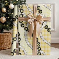 Yellow Palaka Hawaii Wrapping Paper Kukui Nut Pikake Lei Hawaiian Tapa Pattern - Polynesian Pride