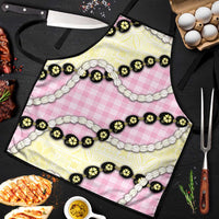 Pink Palaka Hawaii Apron Kukui Nut Pikake Lei Hawaiian Tapa Pattern - Polynesian Pride
