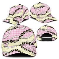 Pink Palaka Hawaii Classic Cap Kukui Nut Pikake Lei Hawaiian Tapa Pattern - Polynesian Pride