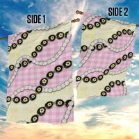 Pink Palaka Hawaii Garden Flag Kukui Nut Pikake Lei Hawaiian Tapa Pattern - Polynesian Pride