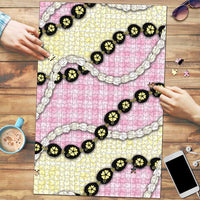 Pink Palaka Hawaii Puzzle Kukui Nut Pikake Lei Hawaiian Tapa Pattern - Polynesian Pride