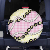 Pink Palaka Hawaii Spare Tire Cover Kukui Nut Pikake Lei Hawaiian Tapa Pattern - Polynesian Pride