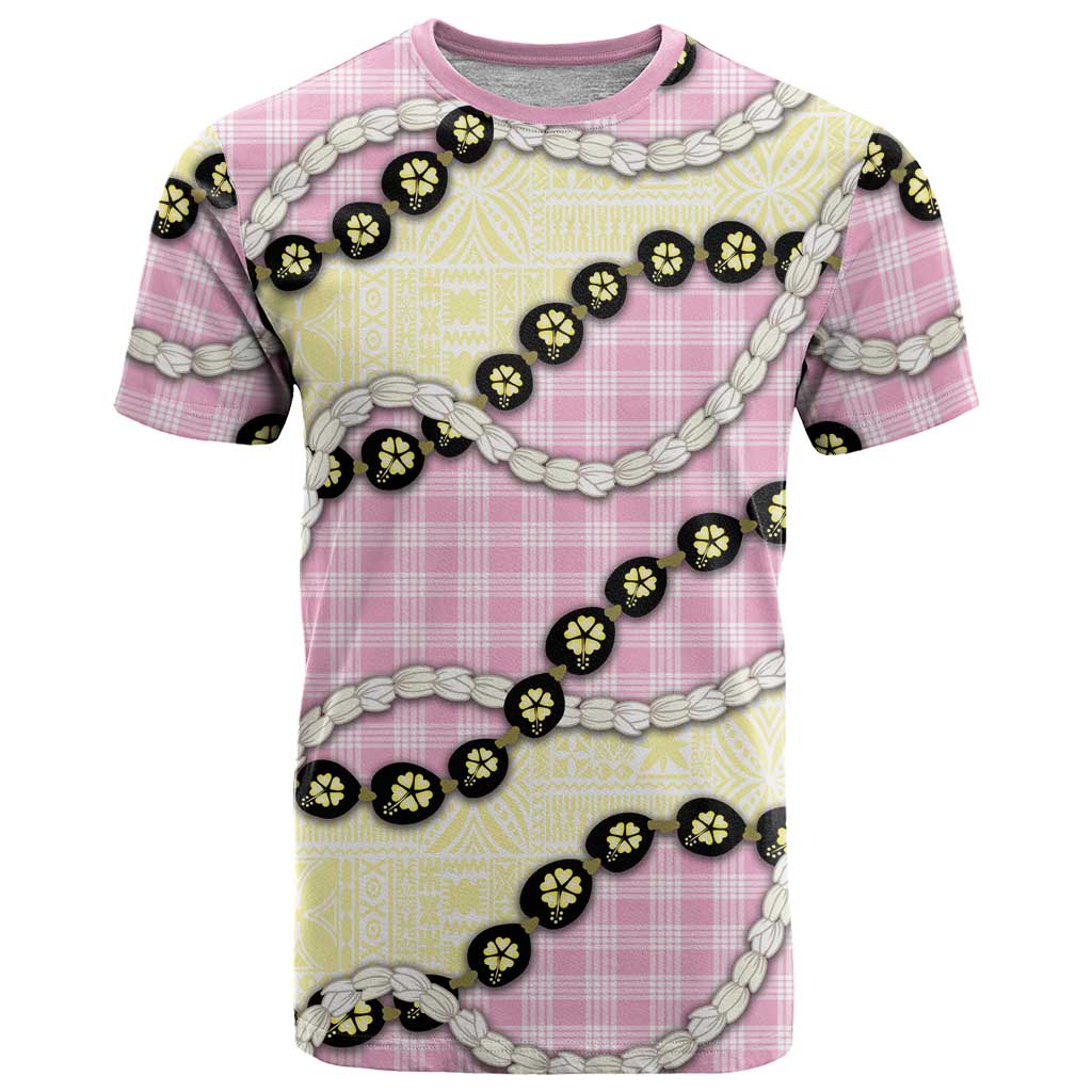 Pink Palaka Hawaii T Shirt Kukui Nut Pikake Lei Hawaiian Tapa Pattern - Polynesian Pride