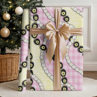 Pink Palaka Hawaii Wrapping Paper Kukui Nut Pikake Lei Hawaiian Tapa Pattern - Polynesian Pride