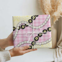 Pink Palaka Hawaii Wrapping Paper Kukui Nut Pikake Lei Hawaiian Tapa Pattern - Polynesian Pride