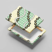 Green Palaka Hawaii Canvas Wall Art Kukui Nut Pikake Lei Hawaiian Tapa Pattern - Polynesian Pride