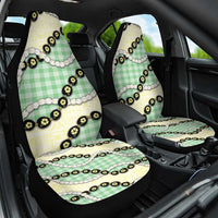Green Palaka Hawaii Car Seat Cover Kukui Nut Pikake Lei Hawaiian Tapa Pattern - Polynesian Pride