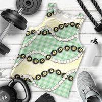 Green Palaka Hawaii Men Tank Top Kukui Nut Pikake Lei Hawaiian Tapa Pattern - Polynesian Pride