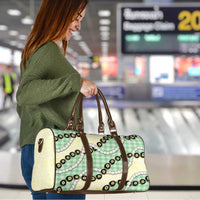 Green Palaka Hawaii Travel Bag Kukui Nut Pikake Lei Hawaiian Tapa Pattern - Polynesian Pride