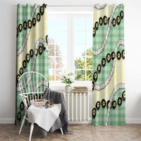 Green Palaka Hawaii Window Curtain Kukui Nut Pikake Lei Hawaiian Tapa Pattern - Polynesian Pride