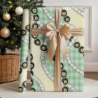 Green Palaka Hawaii Wrapping Paper Kukui Nut Pikake Lei Hawaiian Tapa Pattern - Polynesian Pride