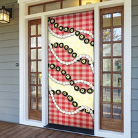 Red Palaka Hawaii Door Cover Kukui Nut Pikake Lei Hawaiian Tapa Pattern - Polynesian Pride