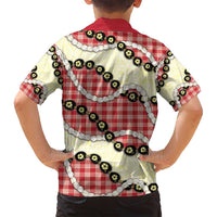 Red Palaka Hawaii Family Matching Summer Maxi Dress and Hawaiian Shirt Kukui Nut Pikake Lei Hawaiian Tapa Pattern - Polynesian Pride