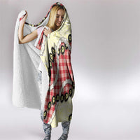 Red Palaka Hawaii Hooded Blanket Kukui Nut Pikake Lei Hawaiian Tapa Pattern - Polynesian Pride