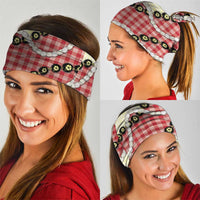 Red Palaka Hawaii Neck Gaiter Kukui Nut Pikake Lei Hawaiian Tapa Pattern - Polynesian Pride