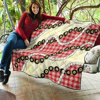 Red Palaka Hawaii Quilt Kukui Nut Pikake Lei Hawaiian Tapa Pattern - Polynesian Pride