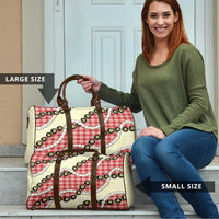 Red Palaka Hawaii Travel Bag Kukui Nut Pikake Lei Hawaiian Tapa Pattern - Polynesian Pride