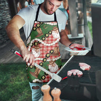 Cowboy Hawaii Mele Kalikimaka Apron Paniolo Kukui Nut Pikake Lei Red Version - Polynesian Pride
