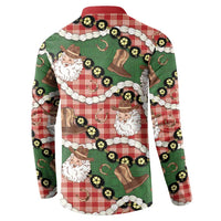 Cowboy Hawaii Mele Kalikimaka Button Sweatshirt Paniolo Kukui Nut Pikake Lei Red Version - Polynesian Pride