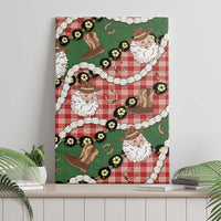 Cowboy Hawaii Mele Kalikimaka Canvas Wall Art Paniolo Kukui Nut Pikake Lei Red Version - Polynesian Pride