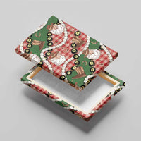 Cowboy Hawaii Mele Kalikimaka Canvas Wall Art Paniolo Kukui Nut Pikake Lei Red Version - Polynesian Pride