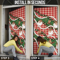 Cowboy Hawaii Mele Kalikimaka Door Cover Paniolo Kukui Nut Pikake Lei Red Version - Polynesian Pride