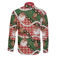 Cowboy Hawaii Mele Kalikimaka Family Matching Off Shoulder Maxi Dress and Hawaiian Shirt Paniolo Kukui Nut Pikake Lei Red Version - Polynesian Pride