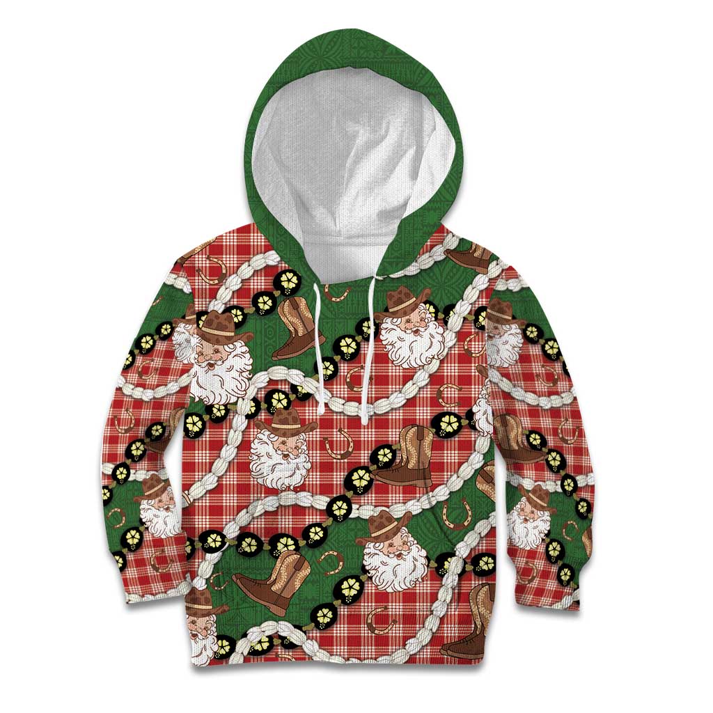 Cowboy Hawaii Mele Kalikimaka Kid Hoodie Paniolo Kukui Nut Pikake Lei Red Version LT14 Hoodie Red - Polynesian Pride