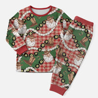 Cowboy Hawaii Mele Kalikimaka Christmas Pajama Set Paniolo Kukui Nut Pikake Lei Red Version - Polynesian Pride