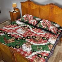 Cowboy Hawaii Mele Kalikimaka Quilt Bed Set Paniolo Kukui Nut Pikake Lei Red Version - Polynesian Pride
