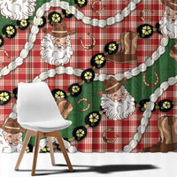 Cowboy Hawaii Mele Kalikimaka Window Curtain Paniolo Kukui Nut Pikake Lei Red Version - Polynesian Pride