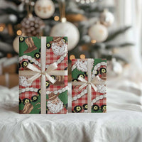 Cowboy Hawaii Mele Kalikimaka Wrapping Paper Paniolo Kukui Nut Pikake Lei Red Version - Polynesian Pride