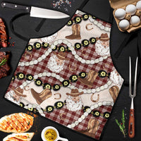 Cowboy Hawaii Mele Kalikimaka Apron Paniolo Kukui Nut Pikake Lei Burgundy Version - Polynesian Pride