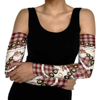 Cowboy Hawaii Mele Kalikimaka Arm Sleeves Paniolo Kukui Nut Pikake Lei Burgundy Version - Polynesian Pride