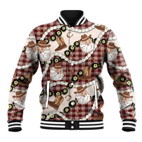 Cowboy Hawaii Mele Kalikimaka Baseball Jacket Paniolo Kukui Nut Pikake Lei Burgundy Version - Polynesian Pride