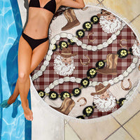 Cowboy Hawaii Mele Kalikimaka Beach Blanket Paniolo Kukui Nut Pikake Lei Burgundy Version - Polynesian Pride