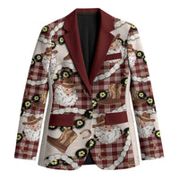 Cowboy Hawaii Mele Kalikimaka Blazer Paniolo Kukui Nut Pikake Lei Burgundy Version - Polynesian Pride