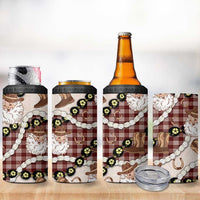 Cowboy Hawaii Mele Kalikimaka 4 in 1 Can Cooler Tumbler Paniolo Kukui Nut Pikake Lei Burgundy Version - Polynesian Pride