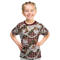 Cowboy Hawaii Mele Kalikimaka Kid T Shirt Paniolo Kukui Nut Pikake Lei Burgundy Version - Polynesian Pride
