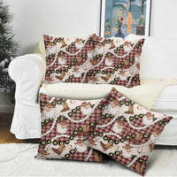 Cowboy Hawaii Mele Kalikimaka Pillow Cover Paniolo Kukui Nut Pikake Lei Burgundy Version - Polynesian Pride