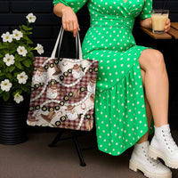 Cowboy Hawaii Mele Kalikimaka Tote Bag Paniolo Kukui Nut Pikake Lei Burgundy Version - Polynesian Pride