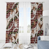 Cowboy Hawaii Mele Kalikimaka Window Curtain Paniolo Kukui Nut Pikake Lei Burgundy Version - Polynesian Pride