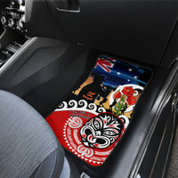 New Zealand Waitangi And ANZAC Day Car Mats Aotearoa Maori Tiki With Last Post