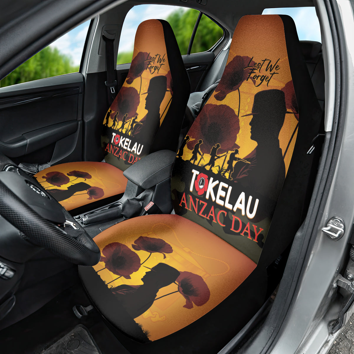 Tokelau ANZAC Day Car Seat Cover Camouflage With Poppies Lest We Forget LT14 - Polynesian Pride