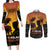 Tokelau ANZAC Day Couples Matching Long Sleeve Bodycon Dress and Long Sleeve Button Shirt Camouflage With Poppies Lest We Forget LT14 Yellow - Polynesian Pride
