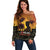 Tokelau ANZAC Day Off Shoulder Sweater Camouflage With Poppies Lest We Forget LT14 Women Yellow - Polynesian Pride